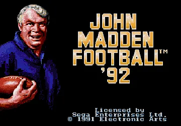 John Madden Football '92 (USA, Europe) screen shot title